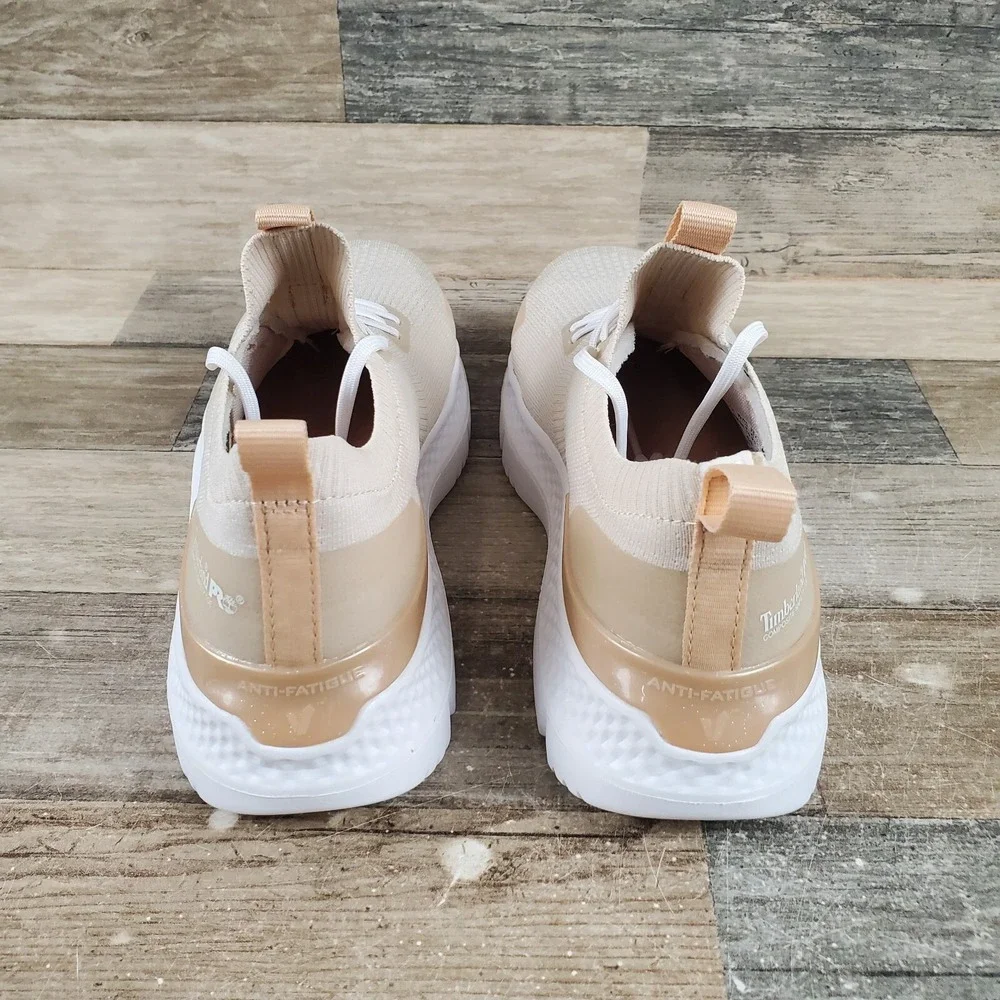 Timberland PRO Setra Knit‎ Womens Work Shoes Sz 7 M Beige Composite Toe Sneakers